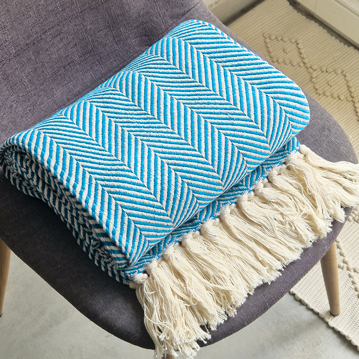 Manta Algodão Turquesa