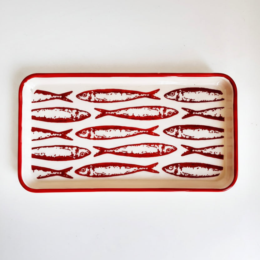 Bandeja Ceramica, sardinhas