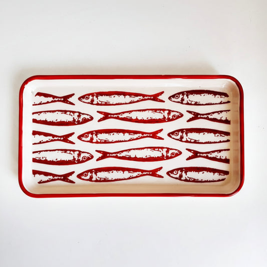 Bandeja Ceramica, sardinhas