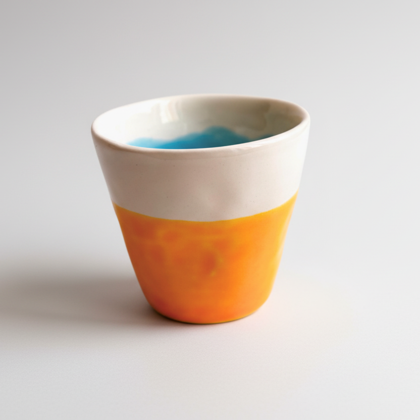 Copo de café, em cerâmica, feito em Portugal