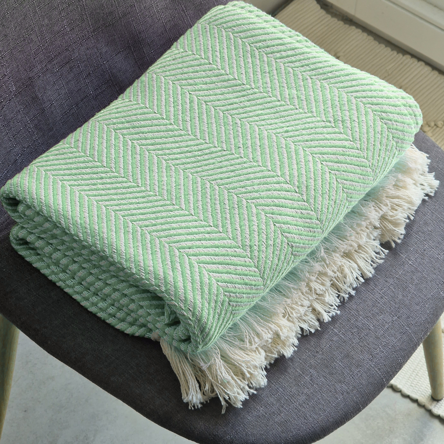 Manta Algodão Verde Claro