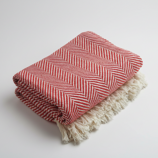 manta artesanal em algodão feita em portugal