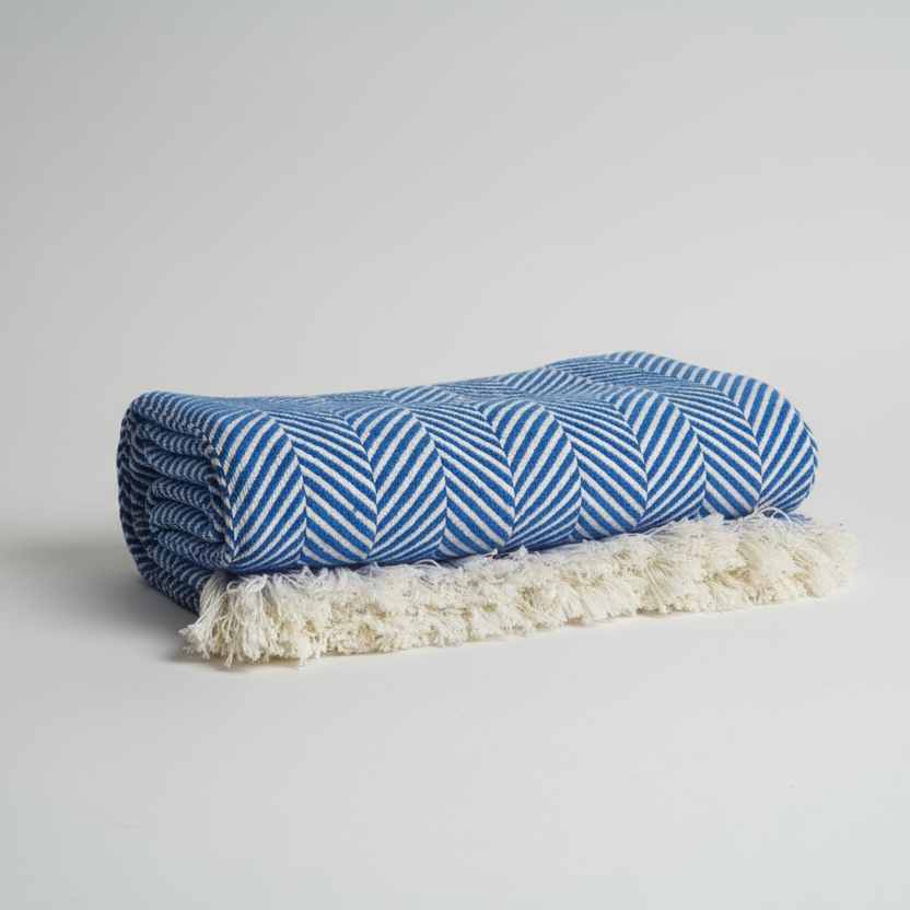 Manta artesanal, em Algodão, Feita em Portugal