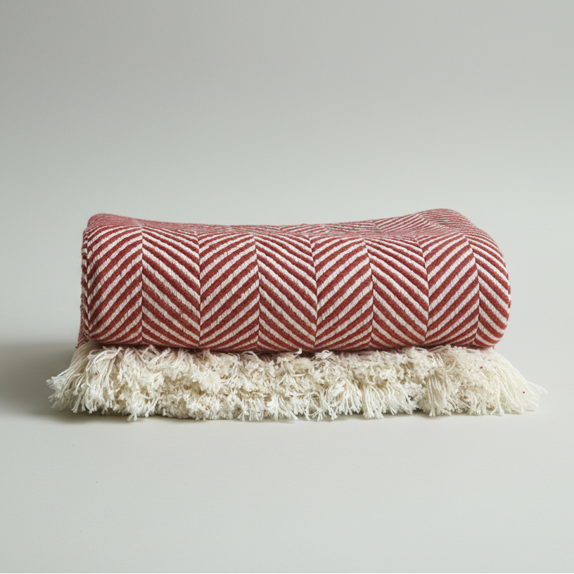 manta artesanal em algodão feita em portugal