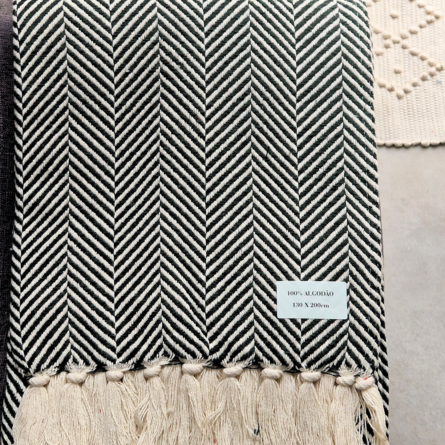 Manta artesanal, em Algodão, Feita em Portugal