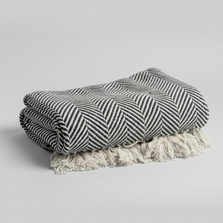 Manta artesanal, em Algodão, Feita em Portugal