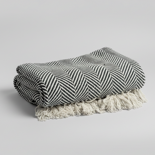 Manta artesanal, em Algodão, Feita em Portugal