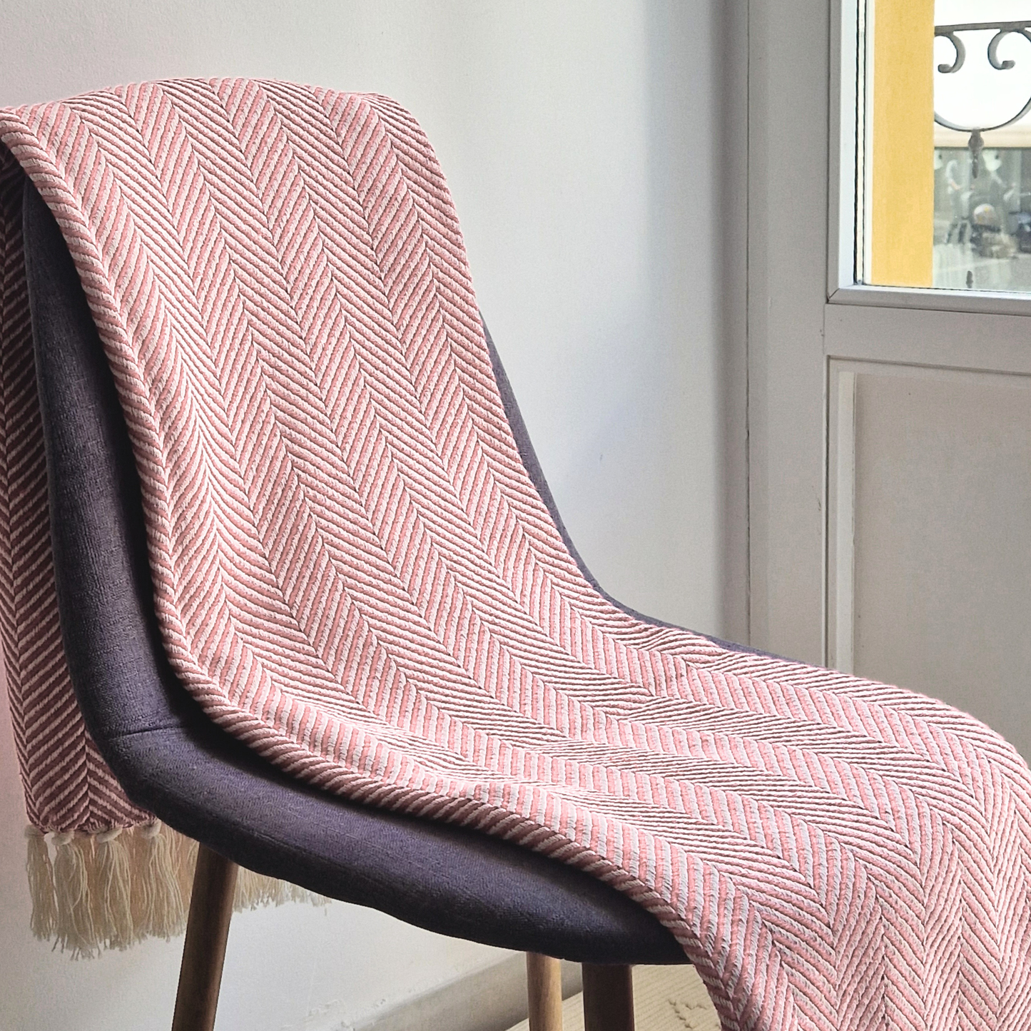 Manta artesanal, em Algodão, Feita em Portugal