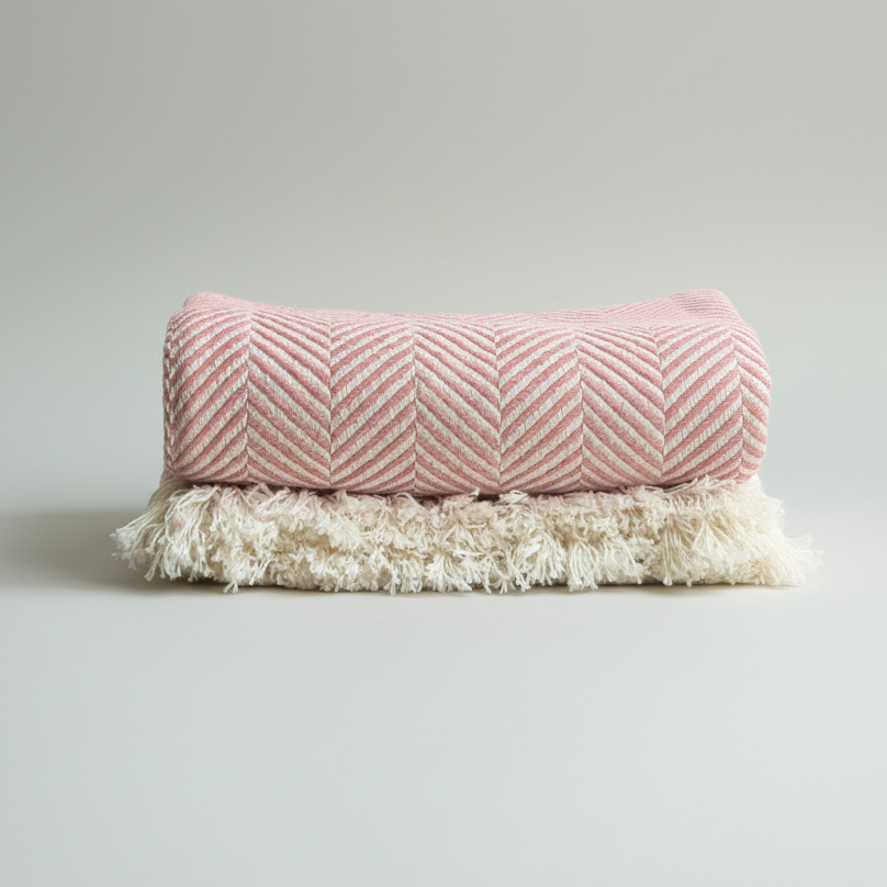 Manta artesanal, em Algodão, Feita em Portugal