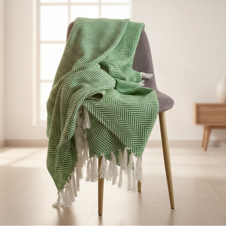 Manta artesanal, em Algodão, Feita em Portugal