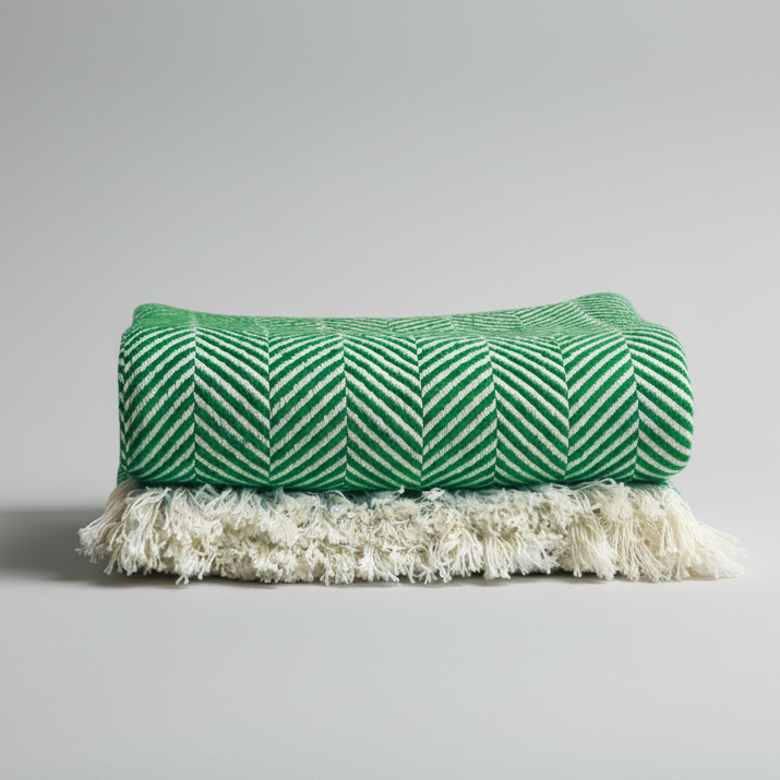 manta artesanal em algodão feita em portugal