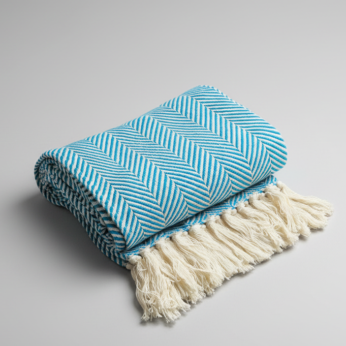 manta artesanal em algodão feita em portugal