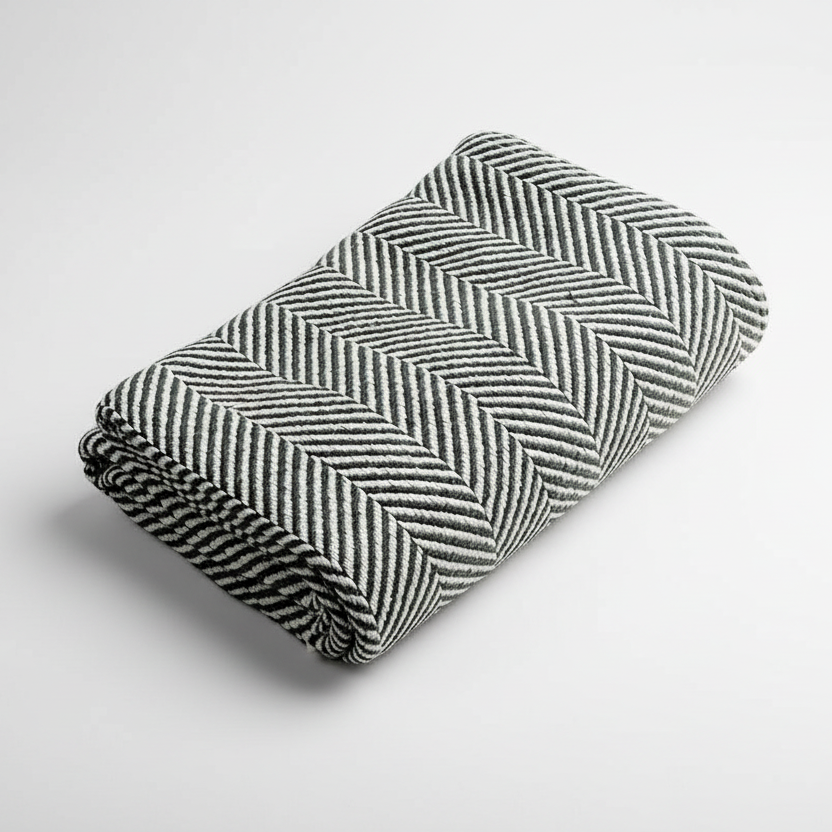 manta artesanal, em algodão, feita em portugal