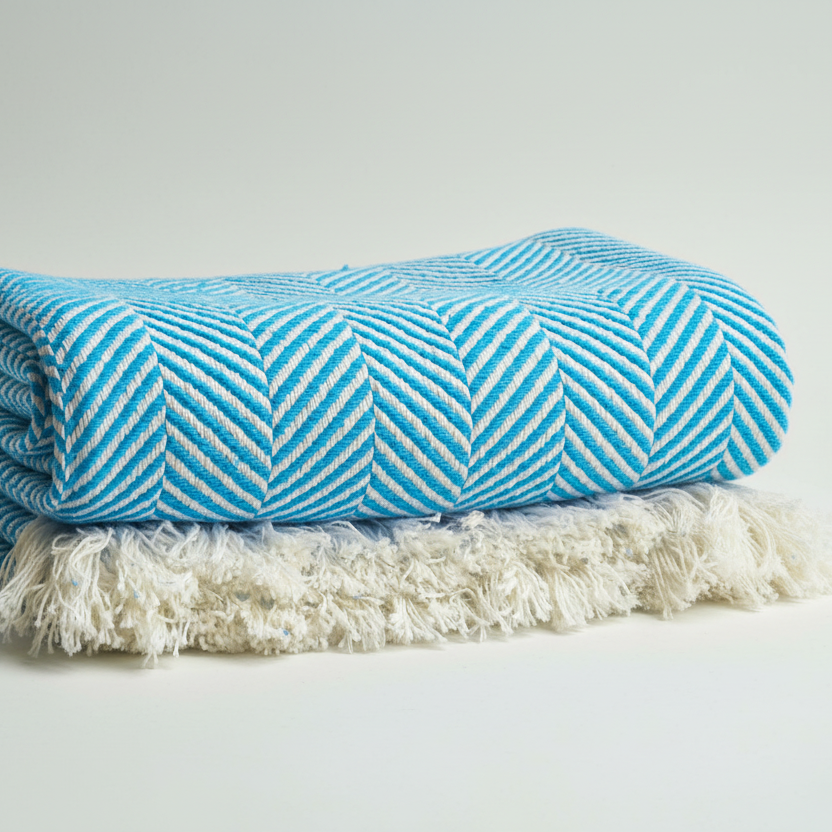 manta artesanal em algodão feita em portugal